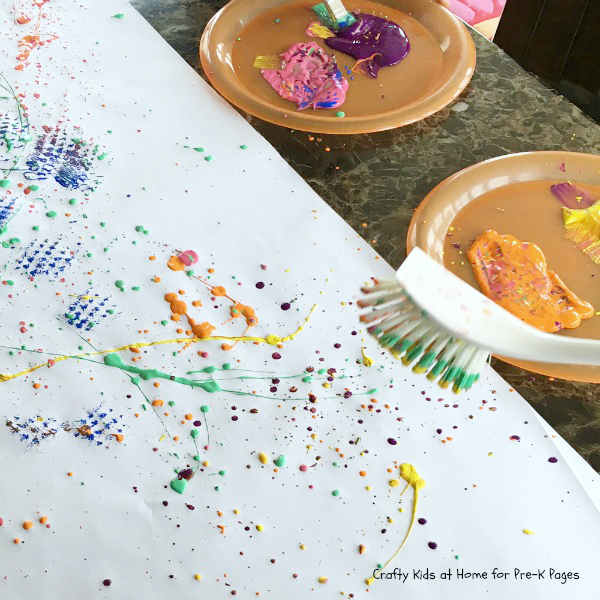 spring splat art paint and brushes