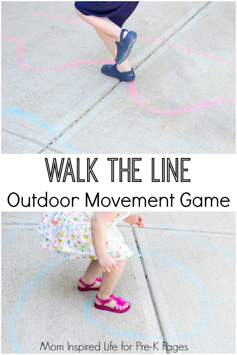 Walk the Line Outdoor Movement Game for preschool