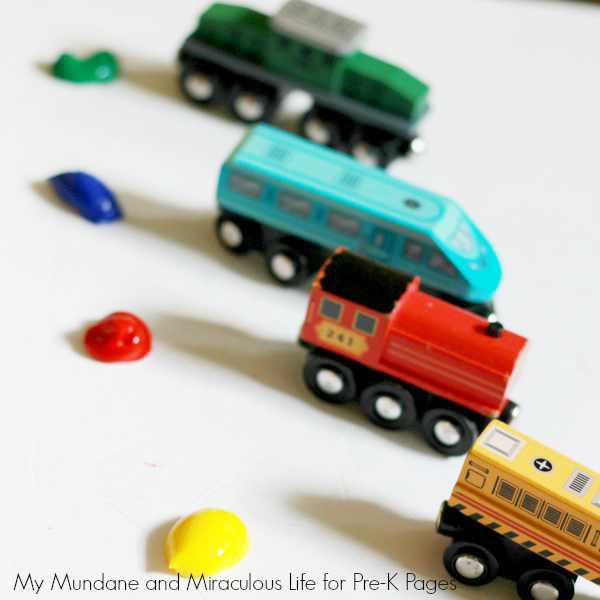 exploring color with trains