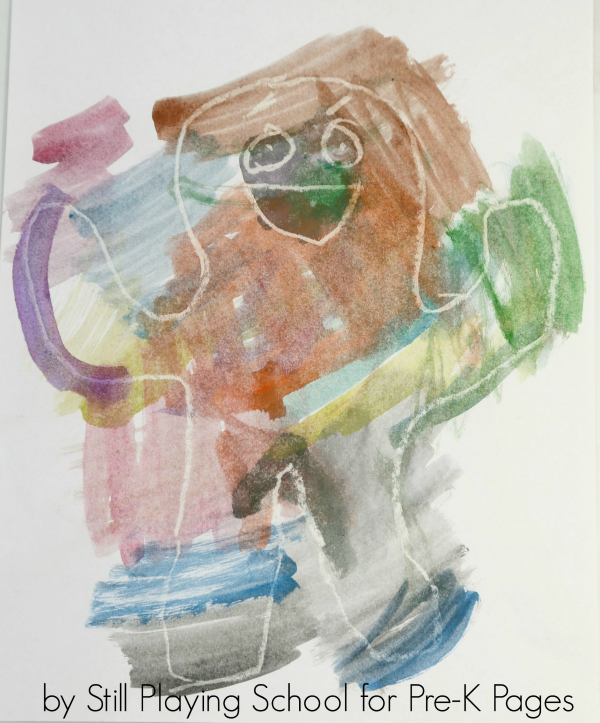 watercolor resist painting for preschool