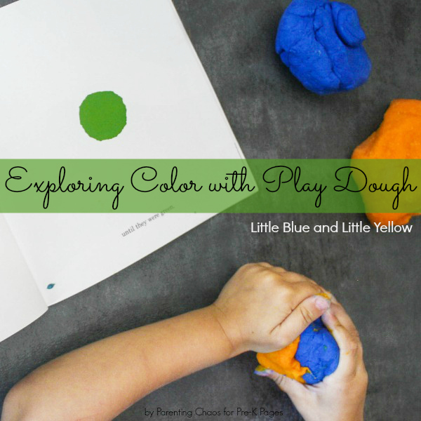 exploring color with play dough