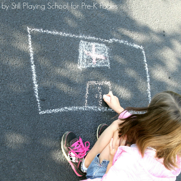 shape art activity chalk drawing