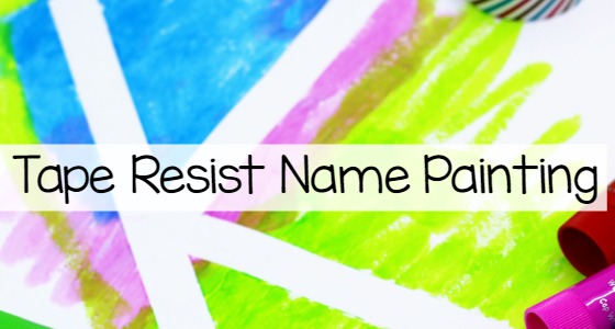 Tape Resist Letter Painting