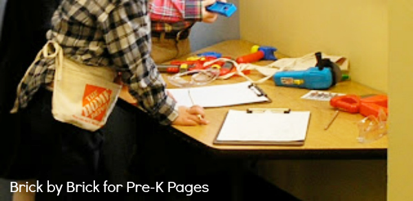 dramatic play tools and clipboards