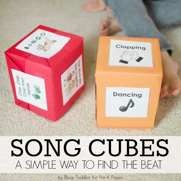 music prek song cubes
