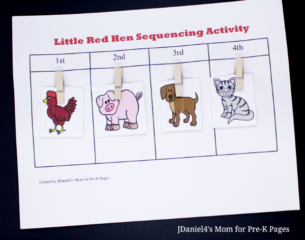 Practicing Sequencing Skills with The Little Red Hen - Pre-K Pages