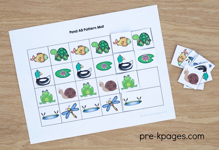 Printable Pond Theme Pattern Activity for Preschoolers
