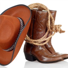 cowboy boots and hat