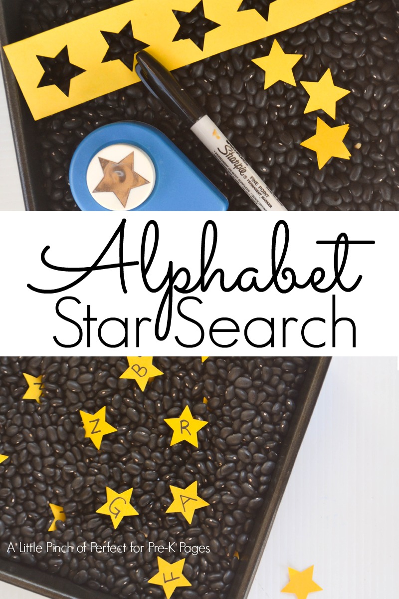 alphabet star search sensory play preschool