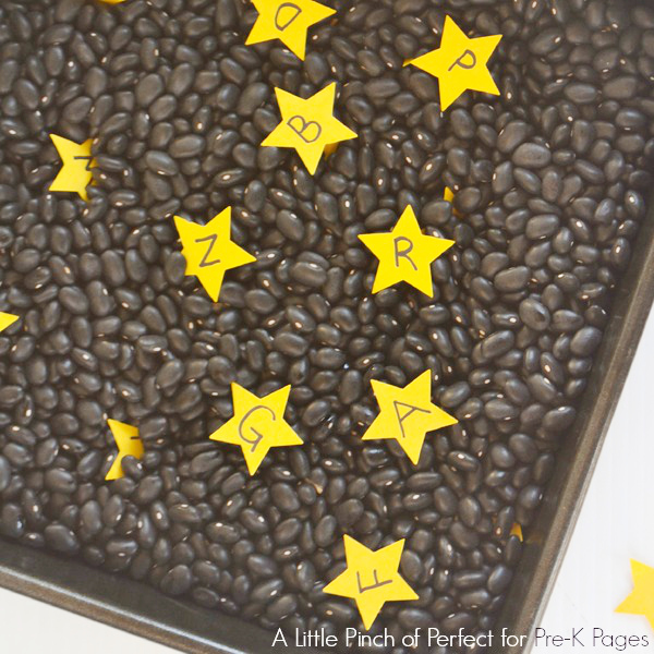 alphabet stars in black beans