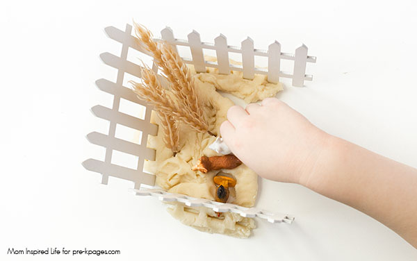 little red hen play dough wheat farm