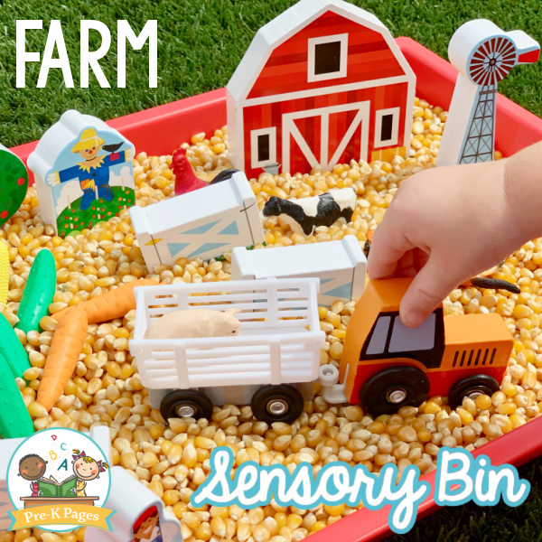 Farm Sensory Bin for Preschool