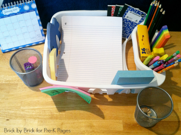 dollar store writing center kindergarten