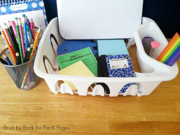 dollar store writing center small space