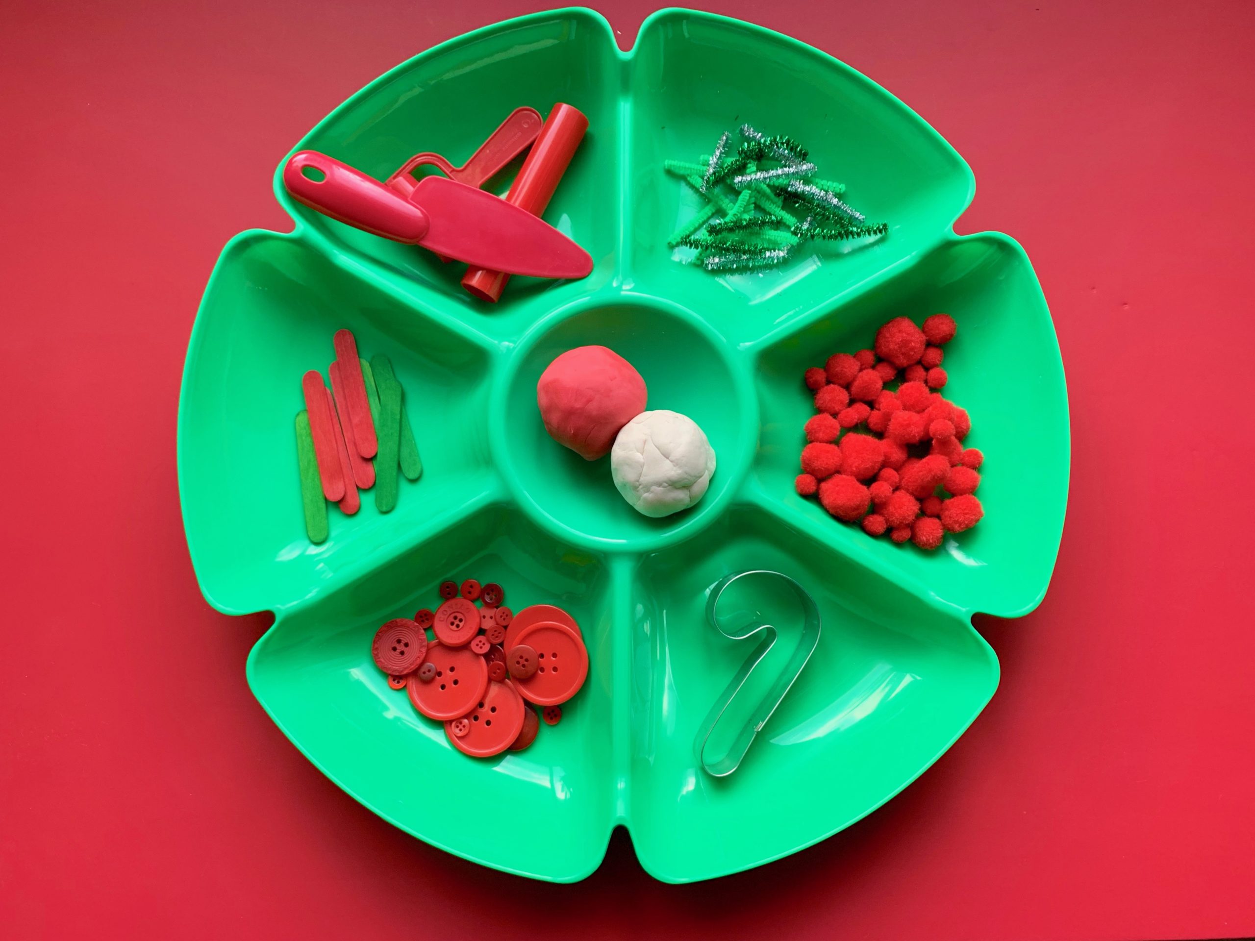 candy cane play dough activity for preschool