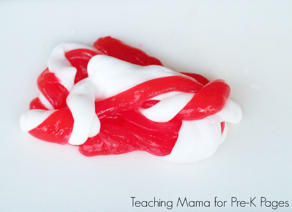 red and white candy cane slime