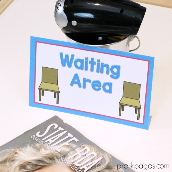 Hair Salon Printable Signs for Pretend Play Center