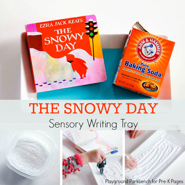 Snowy Day Sensory Writing Tray pre-k