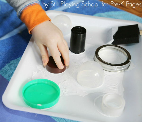 preschool snowman circle stamping