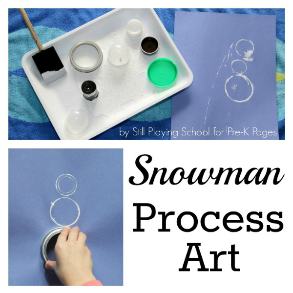 snowman circle painting pre-k