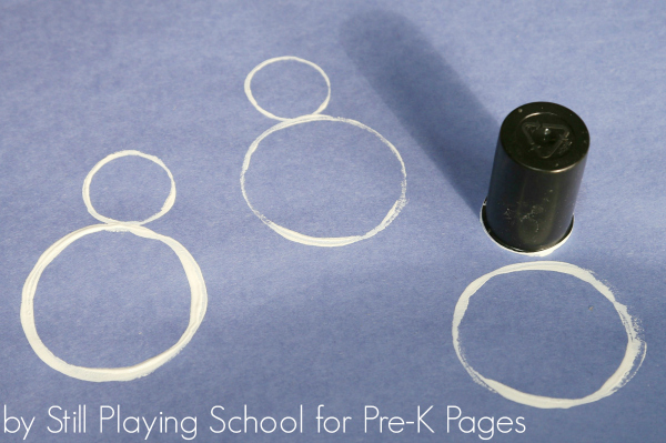 snowman winter preschool art