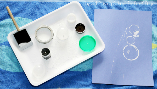 winter snowman stamping activity