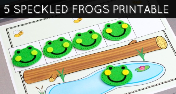 5 Green Speckled Frogs Printable Activity