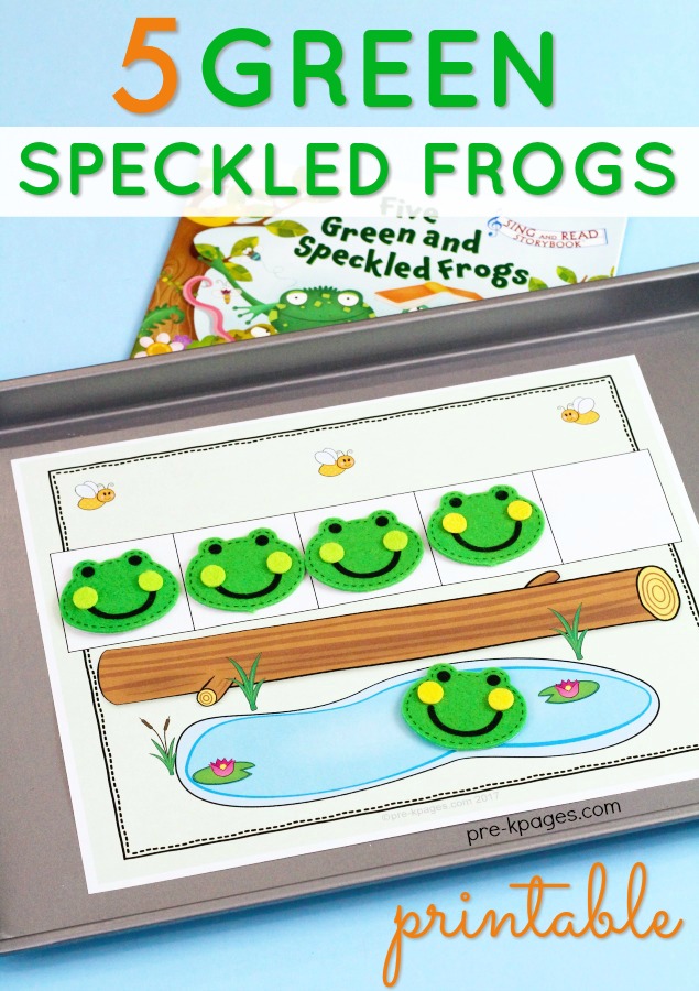 5 Green & Speckled Frogs Printable for Preschool