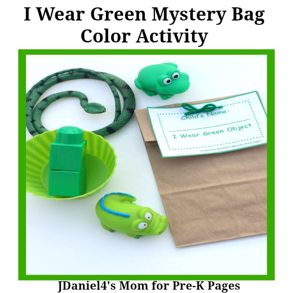 one color mystery bags green pre-k