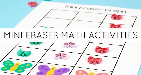 A simple fun mini eraser math activity for kids! Need more ideas? Let
