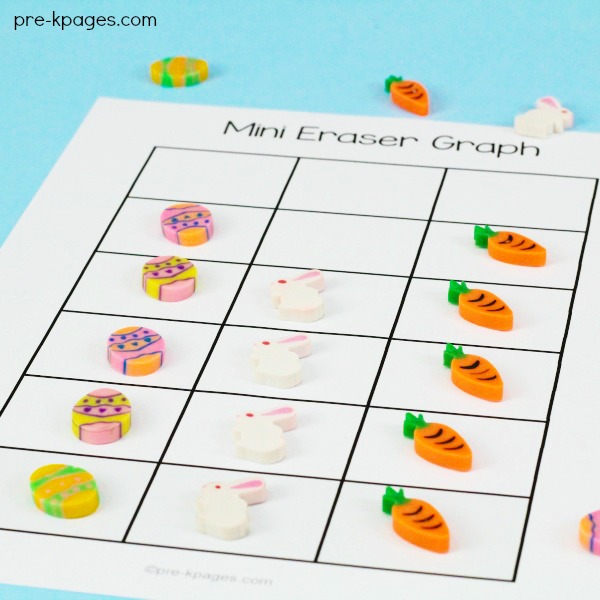 Printable Mini Eraser Graphing Activity for Easter