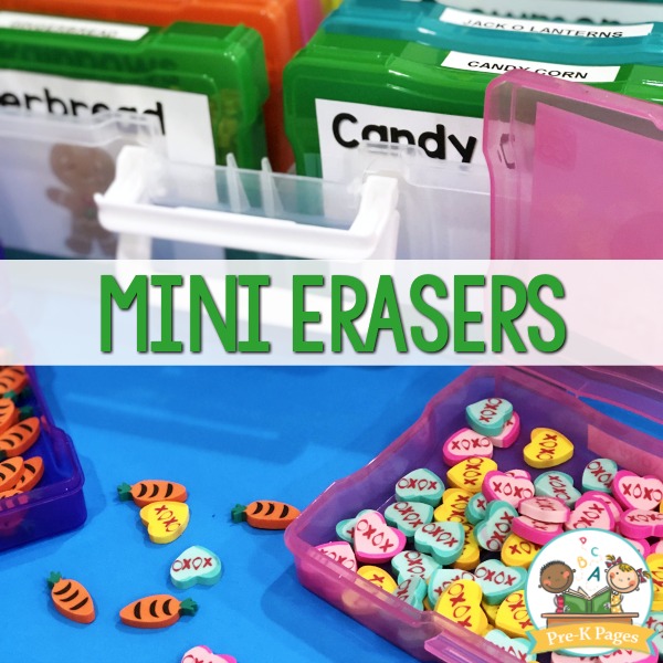 candy heart mini erasers for counting