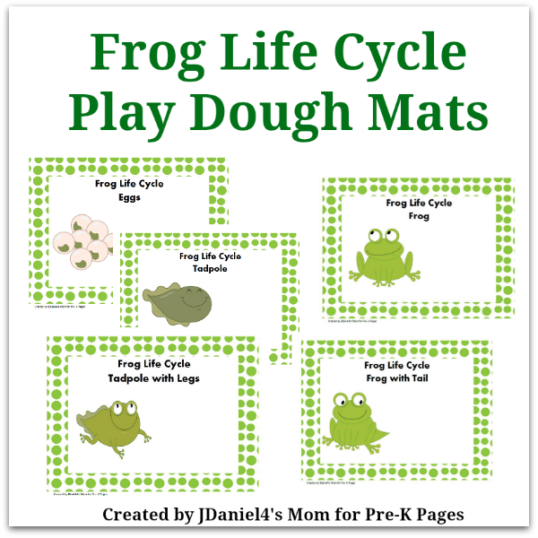 Frog Life Cycle Play Dough Mats