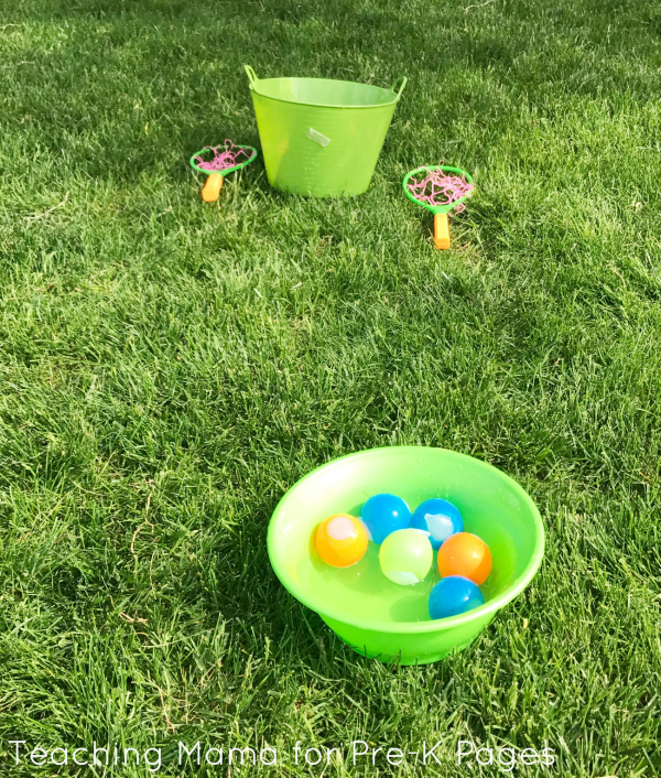 summer water balloon toss game for outdoor obstacle kids course