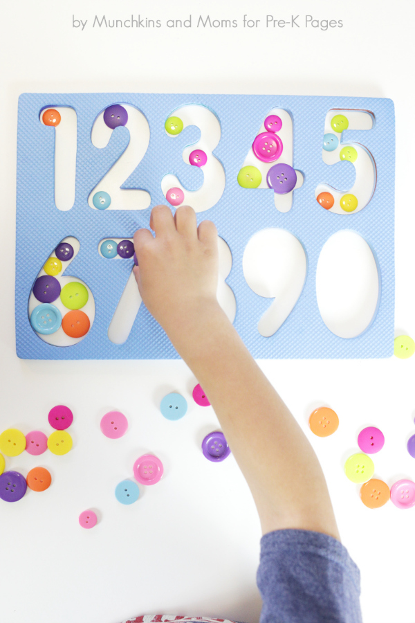 Button Counting Math Activity PreK Pages