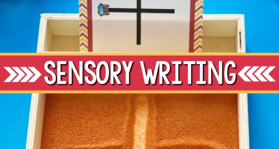 Sensory Writing Tray orange sand