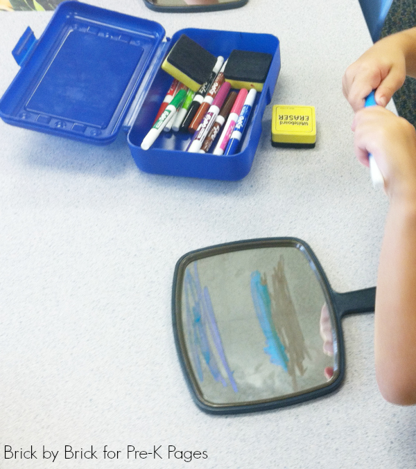 drawing on mirror pre-k