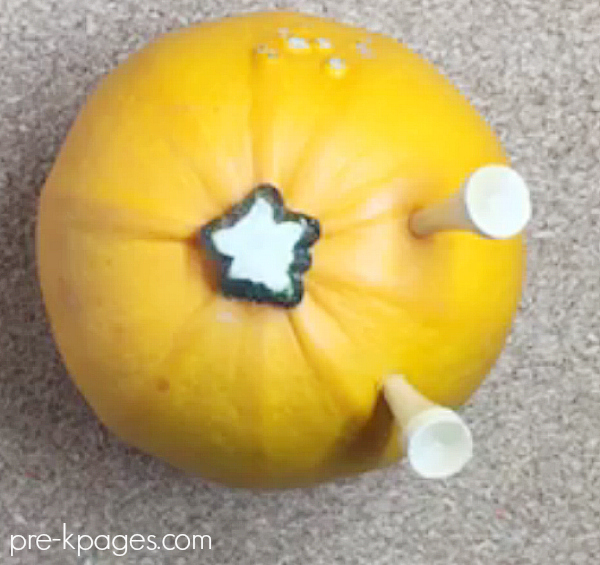 pumpkin with golf tees