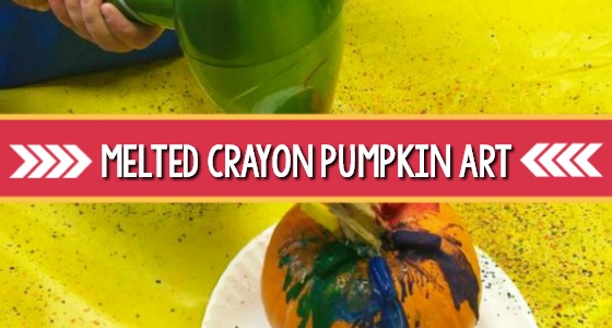 Melted Crayon Pumpkin Art