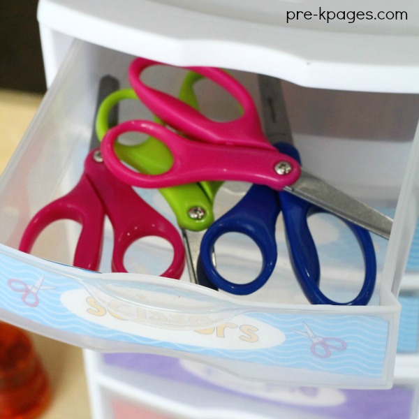 Scissors in the Preschool Art Center