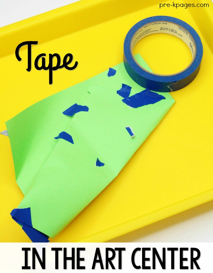 Tape in the Preschool Art Center