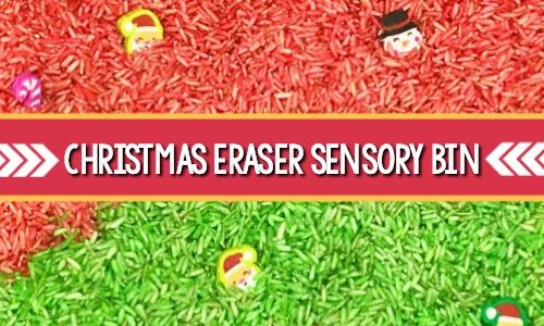 Christmas Eraser Sensory Bin