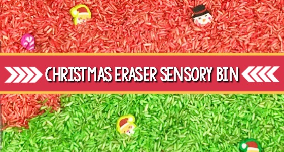 Christmas Eraser Sensory Bin