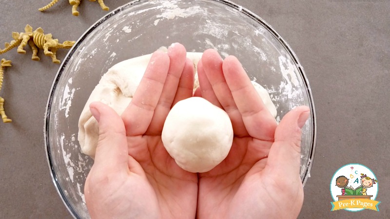 Mixing Salt Dough in hands