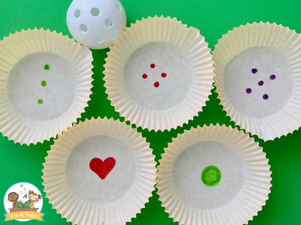 muffin pan tossing game variations pre-k