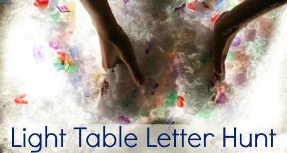 letters light table winter