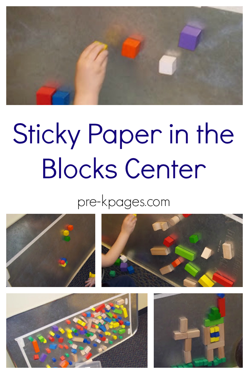 sticky paper block center for preschool