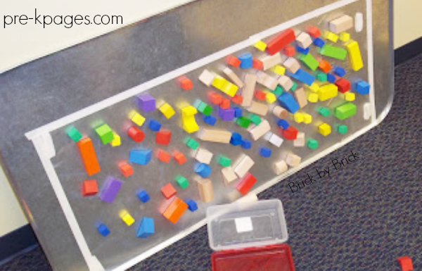 sticky paper covered with blocks