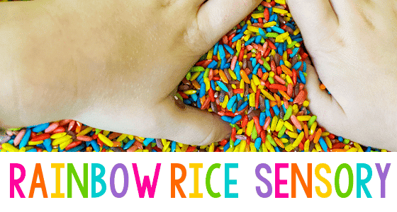 Rainbow Rice Sensory Bin
