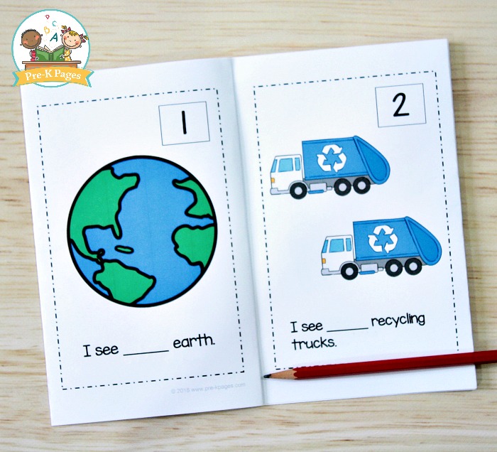 Earth Day Printable Counting Book for Preschool
